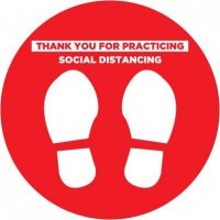 Social Distancing Decal Red PID-SDD6